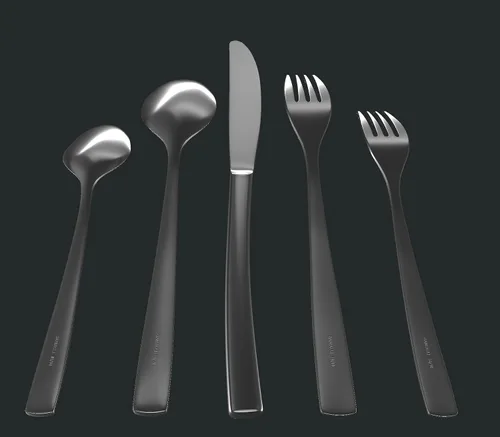 Vista 2 de Juego Moderno y Elegante de Cubiertos - Juego de cubiertos de acero inoxidable 18/10 para una cena elegante - Juego de cubiertos apto