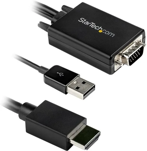 Vista 7 de StarTech - Cable convertidor VGA a HDMI de 6 pies (6.6 ft), audio USB (VGA2HDMM2M)