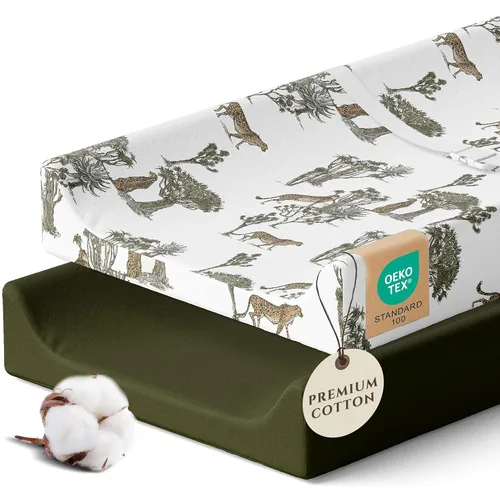 Vista 11 de Pobi - Funda para cambiador de bebé para niñas, algodón suave, paquete de 2 (flores)