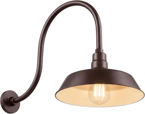Vista 48 de 14 pulgadas. RLM Warehouse - Pantalla con brazo de cuello de cisne y bombilla Led A19 5000K de 9W