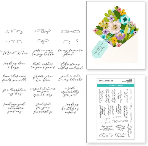 Vista 2 de Spellbinders STP-211 - Juego de sellos transparentes sobre de Wonder Sentiments de The Envelope of Wonder Collection