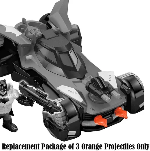 Vista 3 de Repuesto de 3 proyectiles naranjas para Fisher-Price Imaginext DC Super Friends Batmobile Playset - DHT64