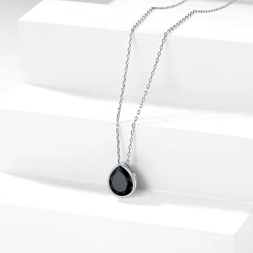 Vista 8 de Silvora Collar con colgante de circonita cúbica brillante de plata esterlina para mujer con embalaje de regalo