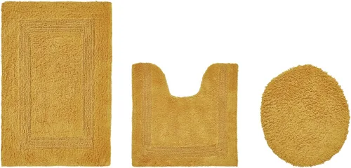 Vista 568 de Better Trends - Juego de 2 alfombras de baño 100% algodón, extra suaves, con borlas, de 17" x 24", alfombra de baño superabsorbente y reversible