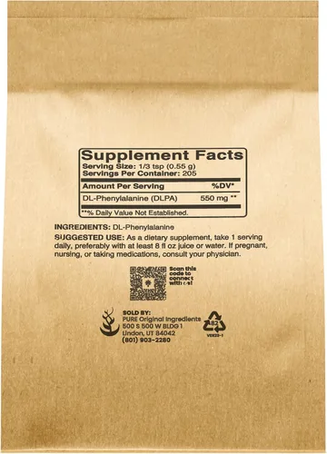 Vista 2 de Pure Original Ingredients Polvo de DL-fenilalanina (4 oz) siempre puro, sin rellenos ni aditivos