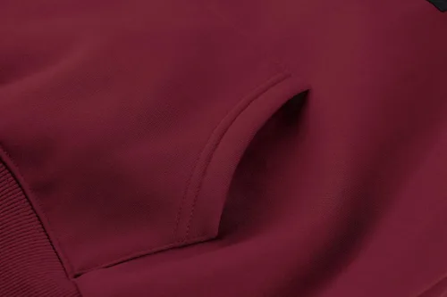 Vista 4 de Lauweion - Sudadera básica lisa de ajuste holgado con forro polar, capucha, mangas largas, hombro caído y bolsillo tipo canguro para mujer