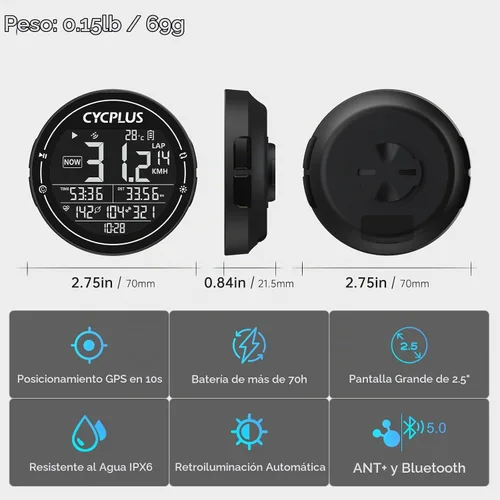 Vista 2 de CYCPLUS GPS Bike Computer M2 + soporte para bicicleta Z1-NEW