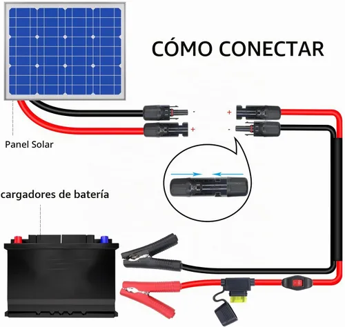Vista 6 de 14AWG batería cocodrilo clip a cable conector solar