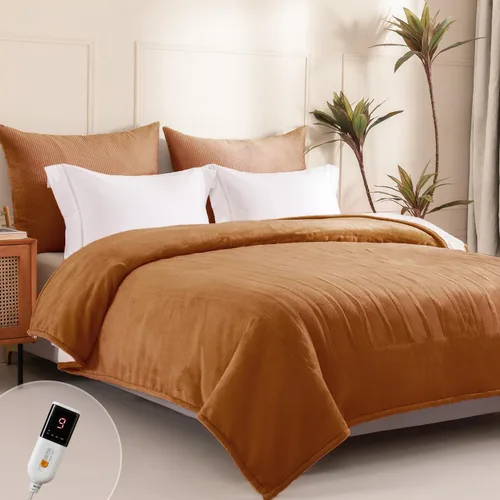 Vista 24 de Manta Eléctrica Térmica de 50" x 60" - Manta Térmica Eléctrica con 5 Niveles de Calefacción y 3 Horas de Apagado Automático, Lavable a Máquina