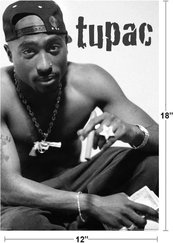 Vista 3 de Póster Tupac de fumar 2Pac Rapero Pósteres de decoración de habitación, póster de pared genial de 12 x 18 pulgadas