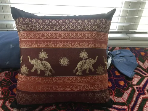 Vista 2 de Fundas de almohada decorativas de 16 x 16 pulgadas (15.7 x 15.7 in) con estampado de elefante y sol, funda de cojín para sofá, silla, cama, cierre