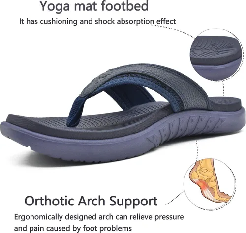 Vista 3 de KuaiLu Sandalias deportivas para hombre, cómodas, ortopédicas, con soporte de arco para fascitis plantar, para exteriores, verano, playa, talla 7 15