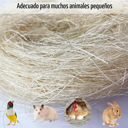 Vista 7 de kathson Materiales de anidación de pájaros, fibra de coco, material de cama cálido y transpirable, seda de lino para pájaros pequeños animales