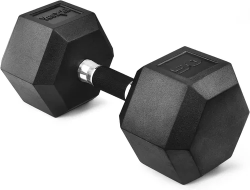 Vista 11 de Yes4All Mancuerna Hexagonal con Revestimiento de Agarre de Goma – Pesas de Mano con Antideslizante 5-50 LBS Individual