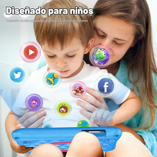 Vista 5 de VASOUN Tablet infantil de 7 pulgadas para niños pequeños, Android 13 32 GB de RAM con doble cámara WiFi, control parental, Bluetooth, a prueba