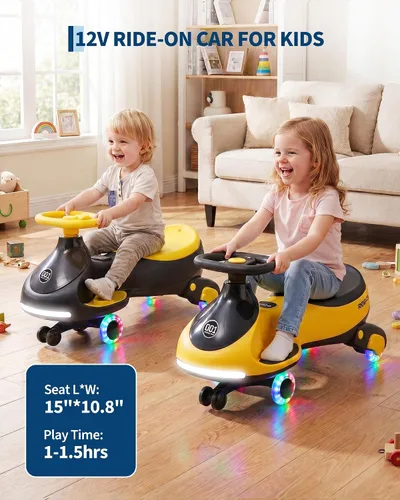 Vista 7 de Coche eléctrico de 12 V para niños de 3 a 6 años, funciona con pilas Negro