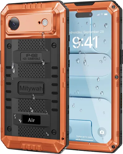 Vista 121 de Mitywah Funda impermeable para iPhone 7/iPhone 8 / iPhone SE 2020, funda de metal resistente de grado militar, protección de cuerpo completo