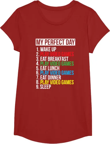 Vista 41 de My Perfect Day" - Camiseta negra de ajuste clásico, cuello redondo, manga corta, poliéster y algodón, Negro