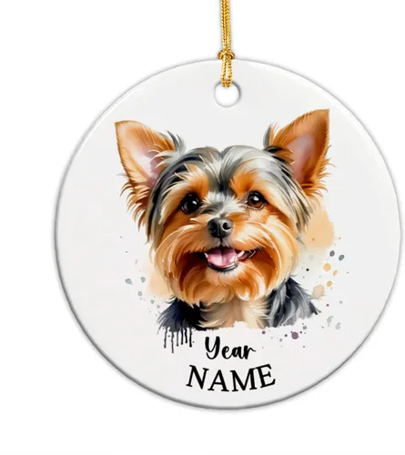 Vista 19 de Adorno de Navidad personalizado para perro Airedale, adorno de cerámica para hombres y mujeres, adornos de cerámica personalizados para perros