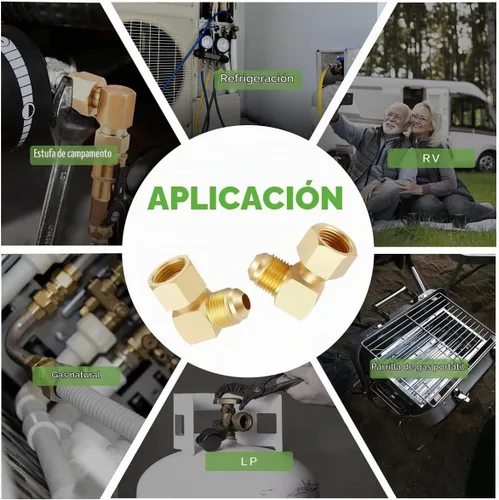Vista 7 de Litorange 2 piezas de accesorios de acoplamiento de conector de codo de 90° de gas propano para calentadores olímpicos de baja presión de repuesto 2