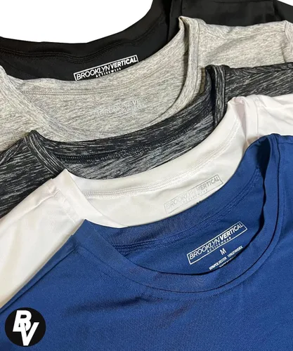 Vista 4 de BROOKLYN VERTICAL Paquete de 5 camisetas de secado rápido que absorben la humedad para hombre