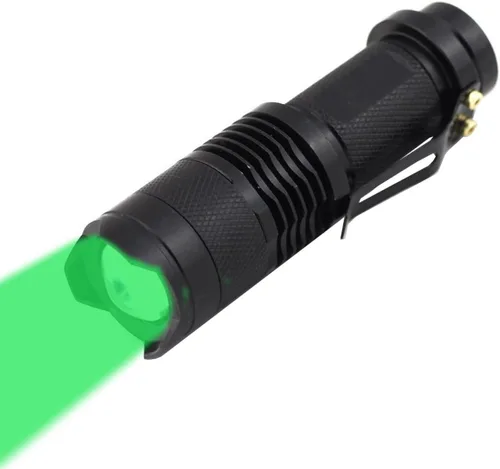 Vista 5 de Linterna LED azul escalable, 3 modos, haz azul de largo alcance, para pesca nocturna y actividades al aire libre - Negro