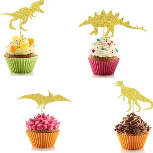 Vista 9 de 16pcs Cake Insert Cards Dinosaur-shaped for Birthday Party Decoration