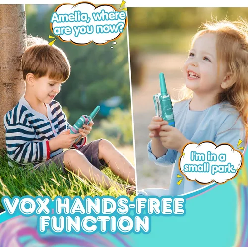Vista 4 de Selieve Juguetes de regalo para niños de 3, 4, 5, 6, 7, 8 años, walkie talkies para niños de largo alcance, paquete de 2 con 22 canales, linterna