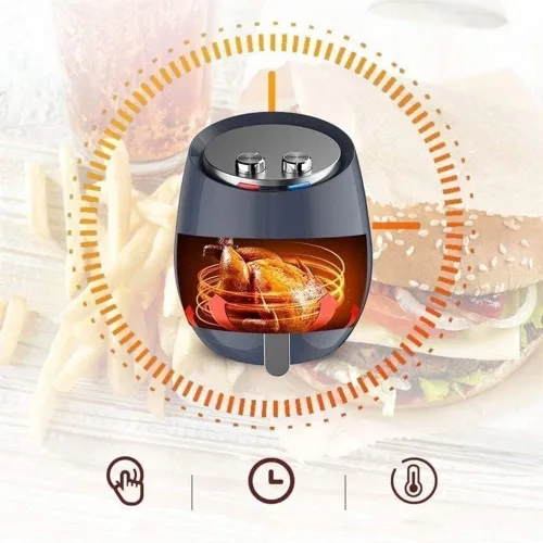 Vista 6 de Horno freidora de aire, freidora eléctrica de aire caliente, 1400 vatios, cocina con control de temperatura, apagado automático, sin BPA, cesta
