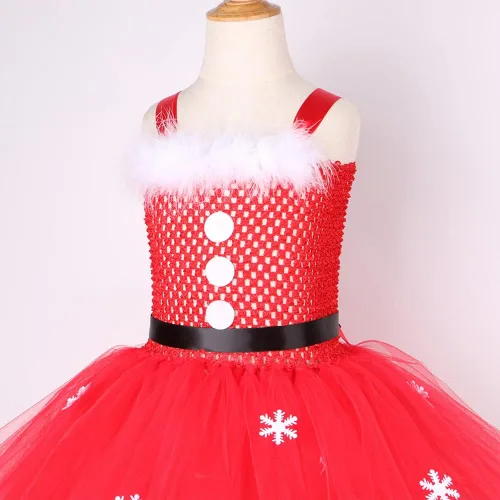Vista 5 de IBTOM CASTLE Disfraces de elfo para niños, vestido de tul y sombrero verde para niña, ayudante de Papá Noel, sesión de fotos de Navidad