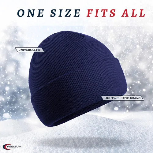 Vista 7 de Premium Wear Gorro Gorro de moda para hombres y mujeres con tela de poliéster acrílico suave