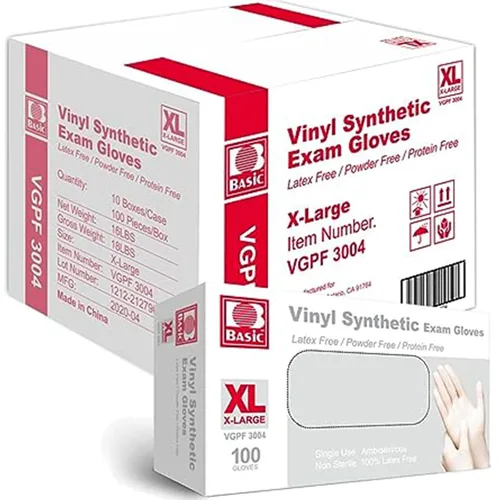 Vista 12 de Jointown Basic Medical - Guantes de examen de vinilo transparente, sin látex y sin polvo, VGPF-3001 (caja de 1000), talla S