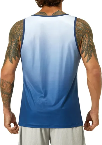 Vista 3 de KPSUN Camisetas deportivas sin mangas para hombre, de secado rápido, para gimnasio, fisicoculturismo, fitness, para playa, correr, entrenamiento