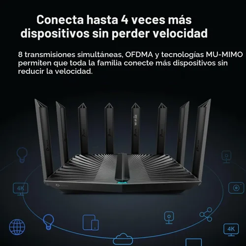 Vista 4 de TP-LINK Archer AXE95 - AXE7800 WiFi 6E TRI-Band GIGABIT Router inalámbrico con ONEMESH