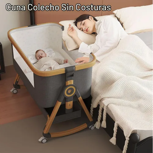 Vista 2 de Moises para Bebe - Moisés para bebé portátil 4 en 1 con ruedas, cómodo colchón y cesta de almacenamiento, moises para bebe de 6 alturas ajustables