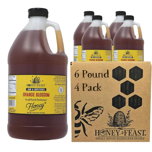 Vista 19 de HONEY FEAST 6 Libras de Miel en Granel Mezcla para Alergias - Vast American, Elaborada en Florida, Cruda y Sin Filtrar, Alto Contenido de Polen