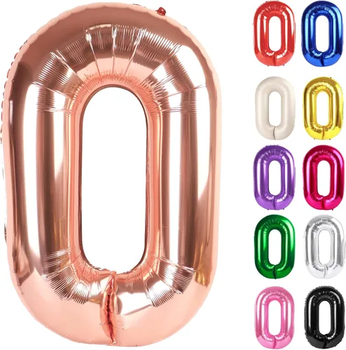 Vista 209 de Globo negro del número 0 de 40 pulgadas – globo número 0, decoraciones