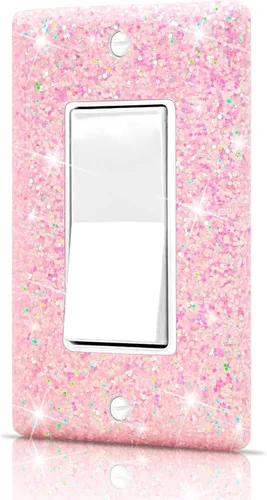 Vista 30 de Dengduoduo Placas de pared, cubierta decorativa para interruptor de luz, cubiertas decorativas de tomacorrientes, diamantes de imitación plateados