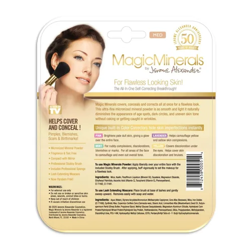 Vista 3 de Jerome Alexander MagicMinerals - Juego de polvo mineral prensado con espejo compacto, máscara de pestañas extensible, cepillo profesional rechoncho