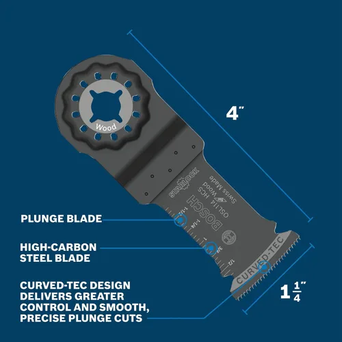 Vista 2 de Bosch OSL114 1-1/4 pulg. Starlock® Cuchilla de corte de inmersión de acero de alto carbono para herramienta multioscilante