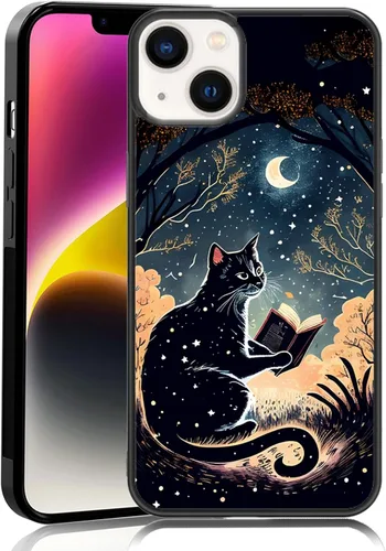 Vista 86 de Elegante funda de teléfono con diseño de gato Marie compatible con iPhone 11, funda de encaje dorado para iPhone, a prueba de golpes, rosa fucsia