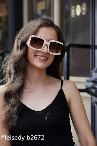 Vista 3 de FEISEDY Vintage Shades - Gafas de sol cuadradas de lujo de gran tamaño, montura gruesa para hombres y mujeres, B2672