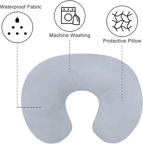 Vista 4 de Winmany Funda de almohada de lactancia impermeable para bebé, funda de almohada para lactancia materna, funda suave reemplazable para niños y niñas