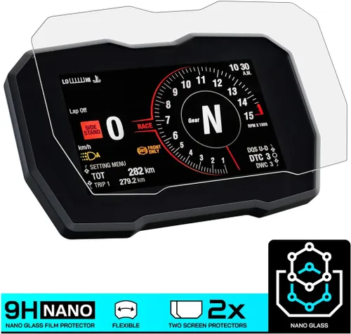 Vista 2 de Speedo Angels NANO GLASS - Protector de pantalla para salpicadero compatible con STREETFIGHTER V4 (2020+) x 2