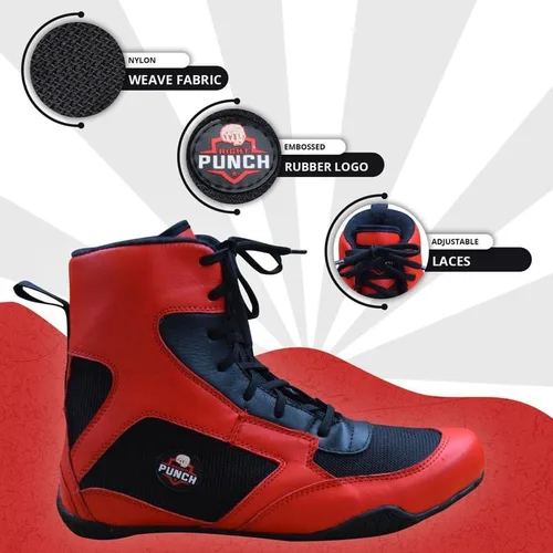 Vista 5 de Rightpunch - Zapatos de boxeo transpirables para hombres, mujeres y jóvenes Zapatos de boxeo antideslizantes y ligeros con suela de goma