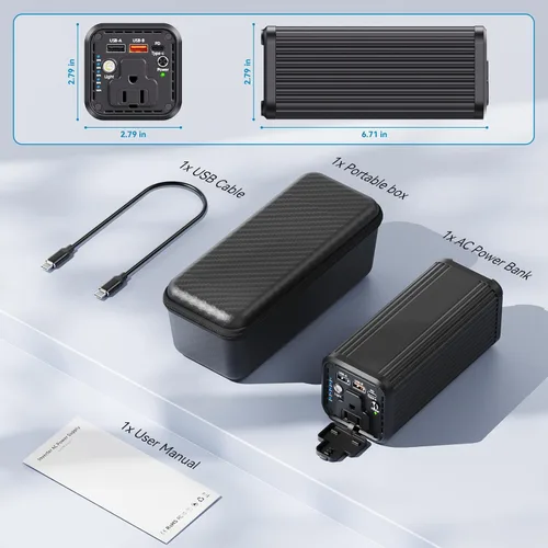 Vista 5 de Computadora portátil con interfaz de alimentación de CA, tipo C PD de 100 W tipo PD 65 W de carga rápida, con funciones de entrada y salida, 2