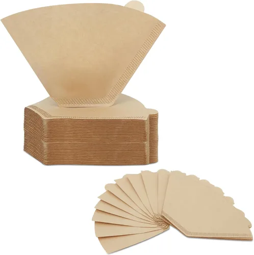 Vista 10 de Filtros de café 4 conos, 100 unidades de filtro desechable sin blanquear para cafetera por goteo, filtros de papel de café de 8 a 12 tazas, filtros