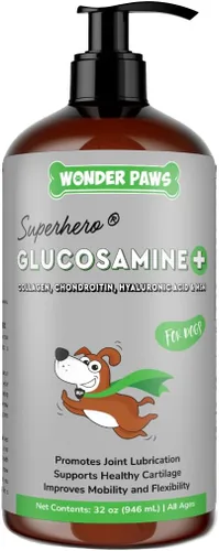 Vista 9 de WONDER PAWS Glucosamina líquida prémium para perros, apoyo articular de fuerza, flexibilidad, cartílago y movilidad, suplemento de cadera