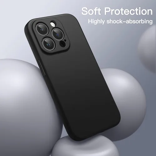 Vista 5 de JETech Funda magnética de silicona para iPhone 14 Pro de 6.1 pulgadas, compatible con MagSafe, funda para teléfono con lente de cámara de protección
