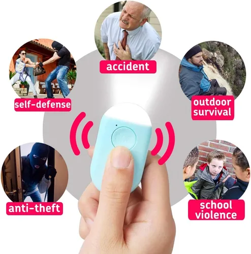 Vista 3 de Safesound - Dispositivo de seguridad de protección personal – 3 piezas SOS llavero alarma para mujeres, hombres, ancianos y niños – Llavero personal